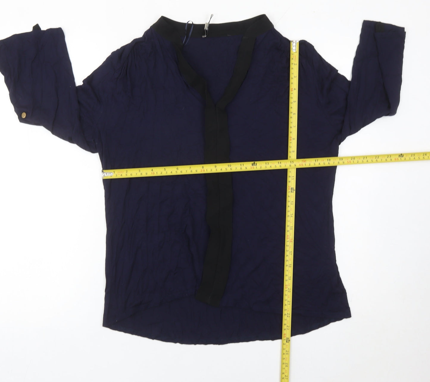 En Garde Womens Blue Size 14 Tunic Blouse 3/4 Sleeve V-Neck
