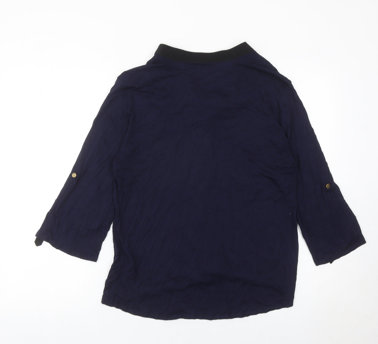 En Garde Womens Blue Size 14 Tunic Blouse 3/4 Sleeve V-Neck