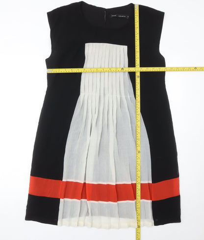 Next Women’s Black White Red Shift Dress Size 14 Sleeveless Knee Length