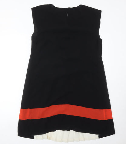 Next Women’s Black White Red Shift Dress Size 14 Sleeveless Knee Length