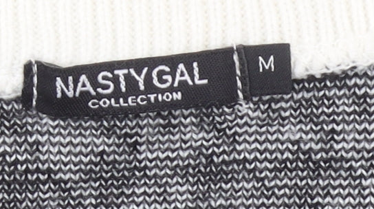 Nasty Gal Womens Black White Houndstooth Knit Sleeveless Vest M