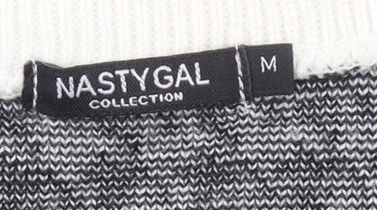 Nasty Gal Womens Black White Houndstooth Knit Sleeveless Vest M