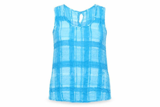 Charlotte Halton Women’s Blue Sleeveless Tunic Blouse UK 14 Viscose