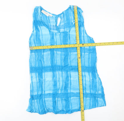 Charlotte Halton Women’s Blue Sleeveless Tunic Blouse UK 14 Viscose