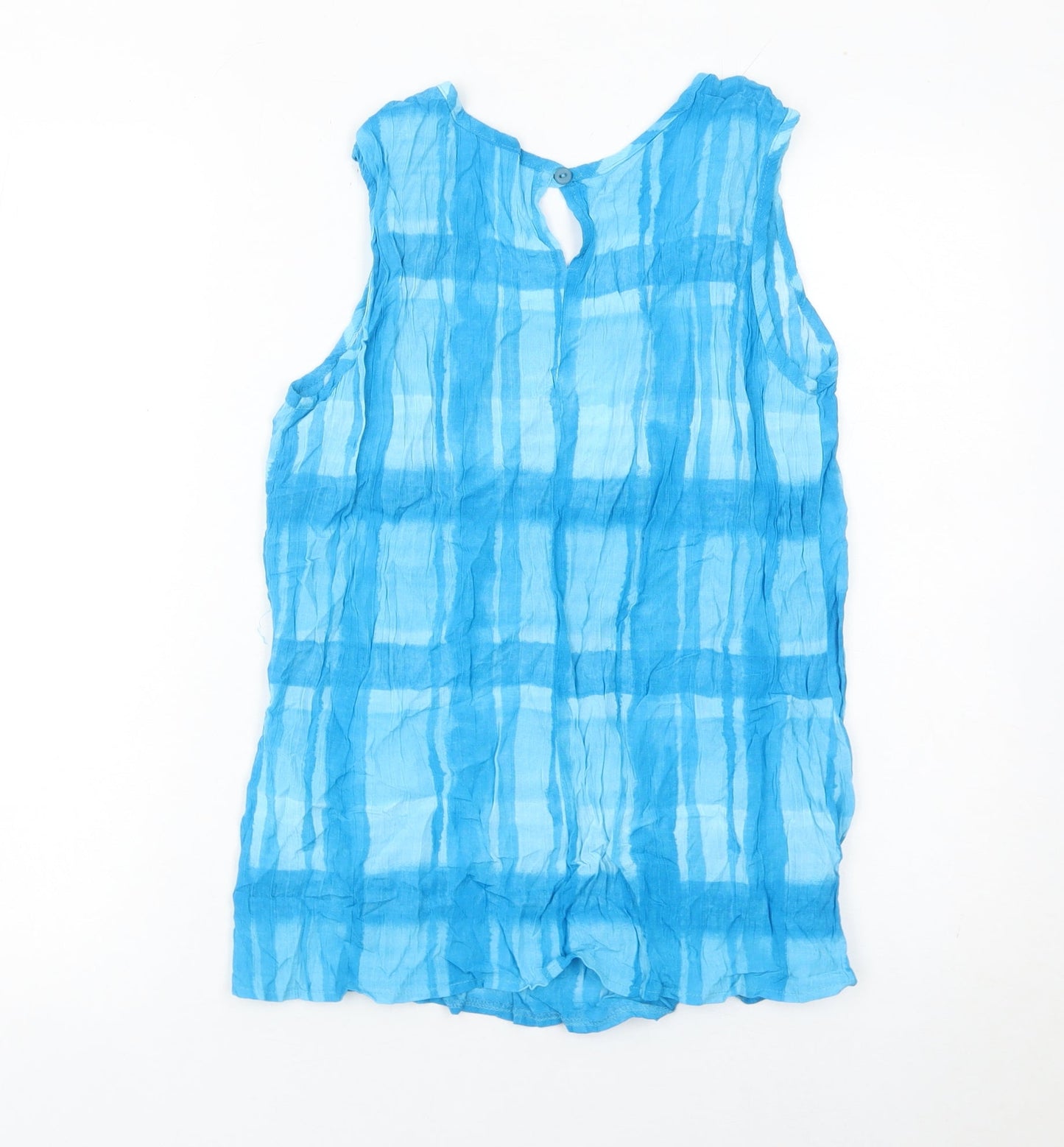 Charlotte Halton Women’s Blue Sleeveless Tunic Blouse UK 14 Viscose