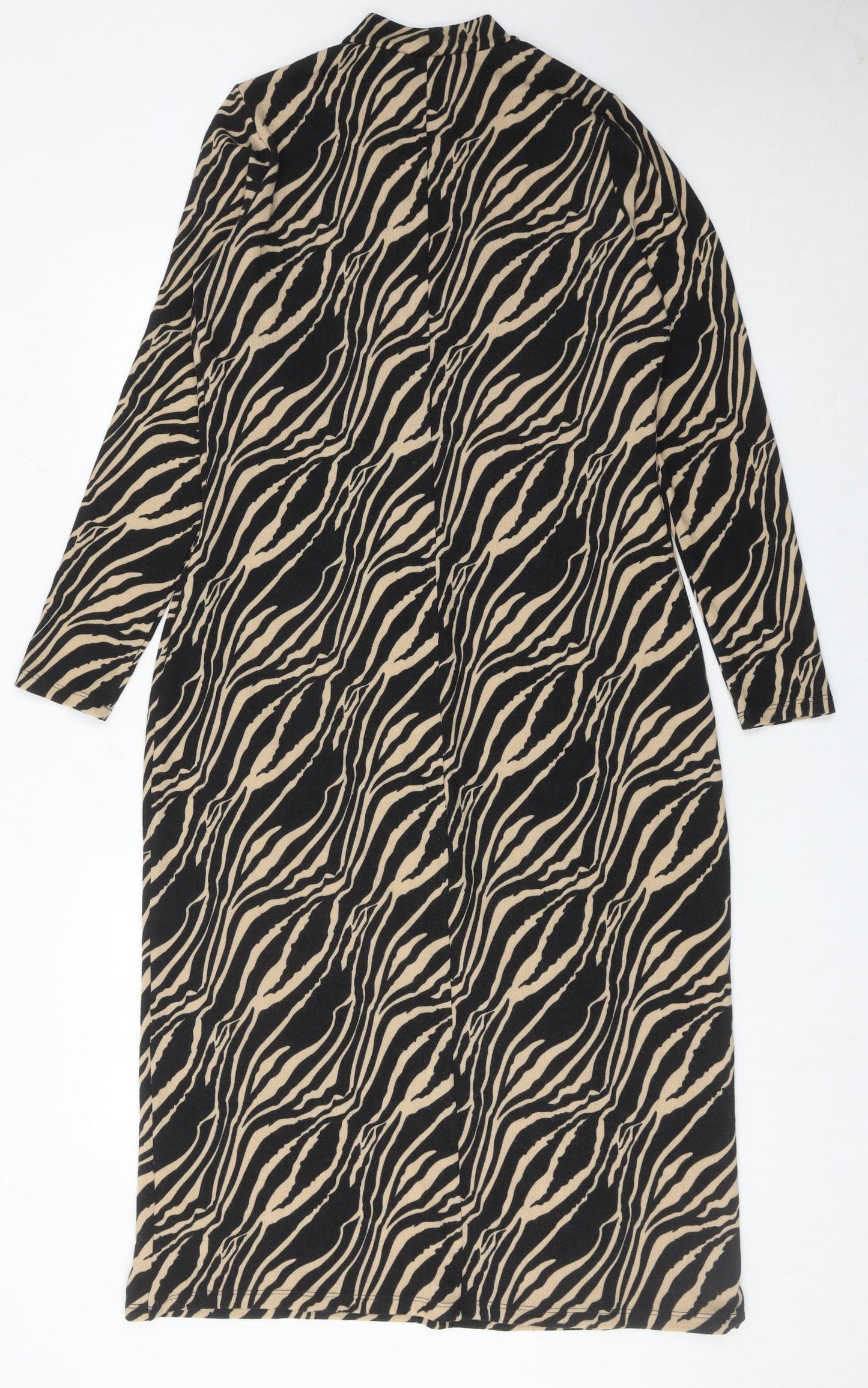 George Women’s Black Beige Animal Print Sheath Dress Size 12