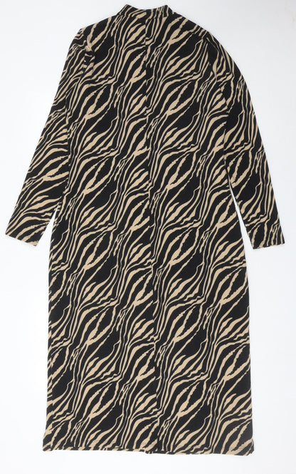 George Women’s Black Beige Animal Print Sheath Dress Size 12