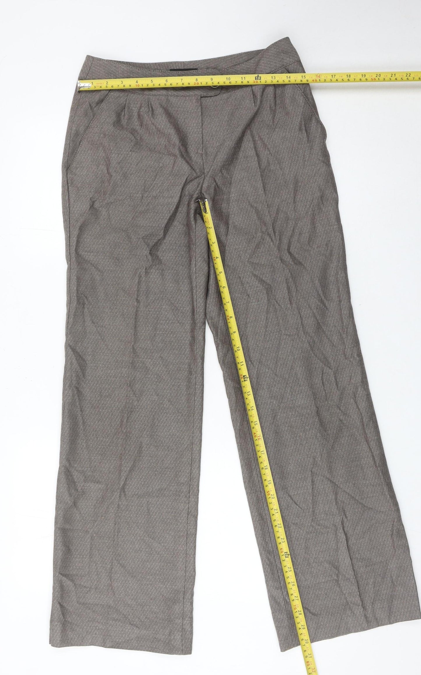 Next Women’s Grey Herringbone Dress Pants Size 8 Regular