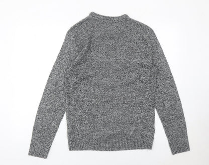 Ckh Womens Grey Christmas Pullover Jumper Size S Santa Graphic