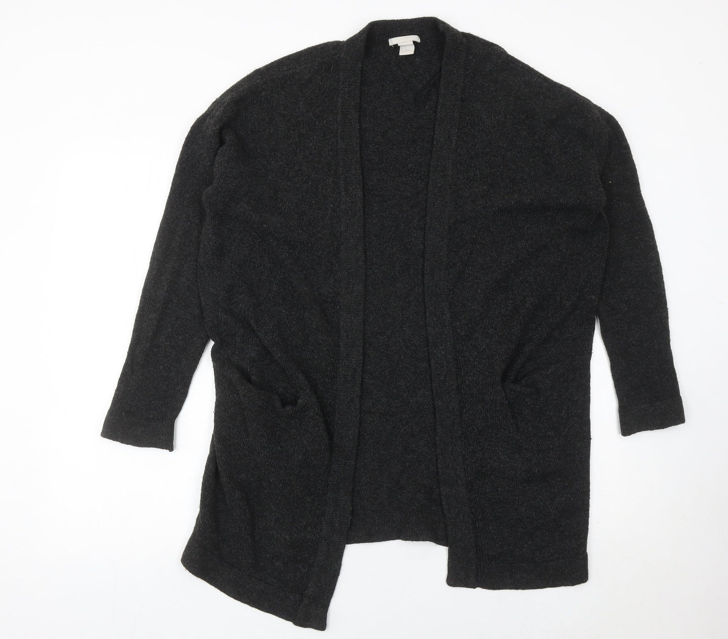 H&M Womens Black Cardigan Size 8 Long Sleeve Knit Open Front