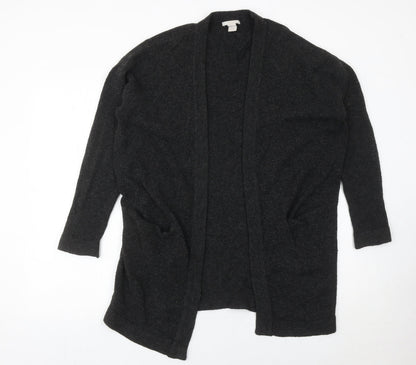 H&M Womens Black Cardigan Size 8 Long Sleeve Knit Open Front