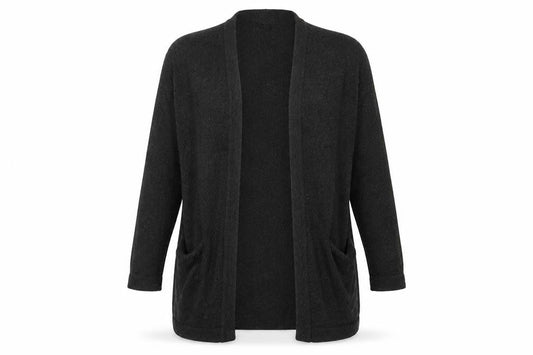 H&M Womens Black Cardigan Size 8 Long Sleeve Knit Open Front