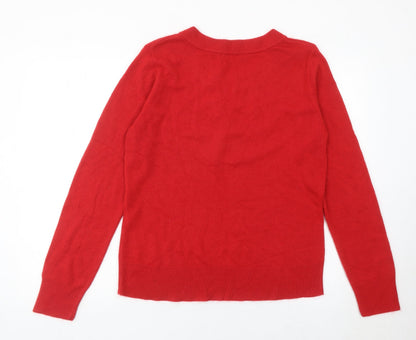 Klass Collection Womens Red XL Pullover Jumper Knit Crew Neck