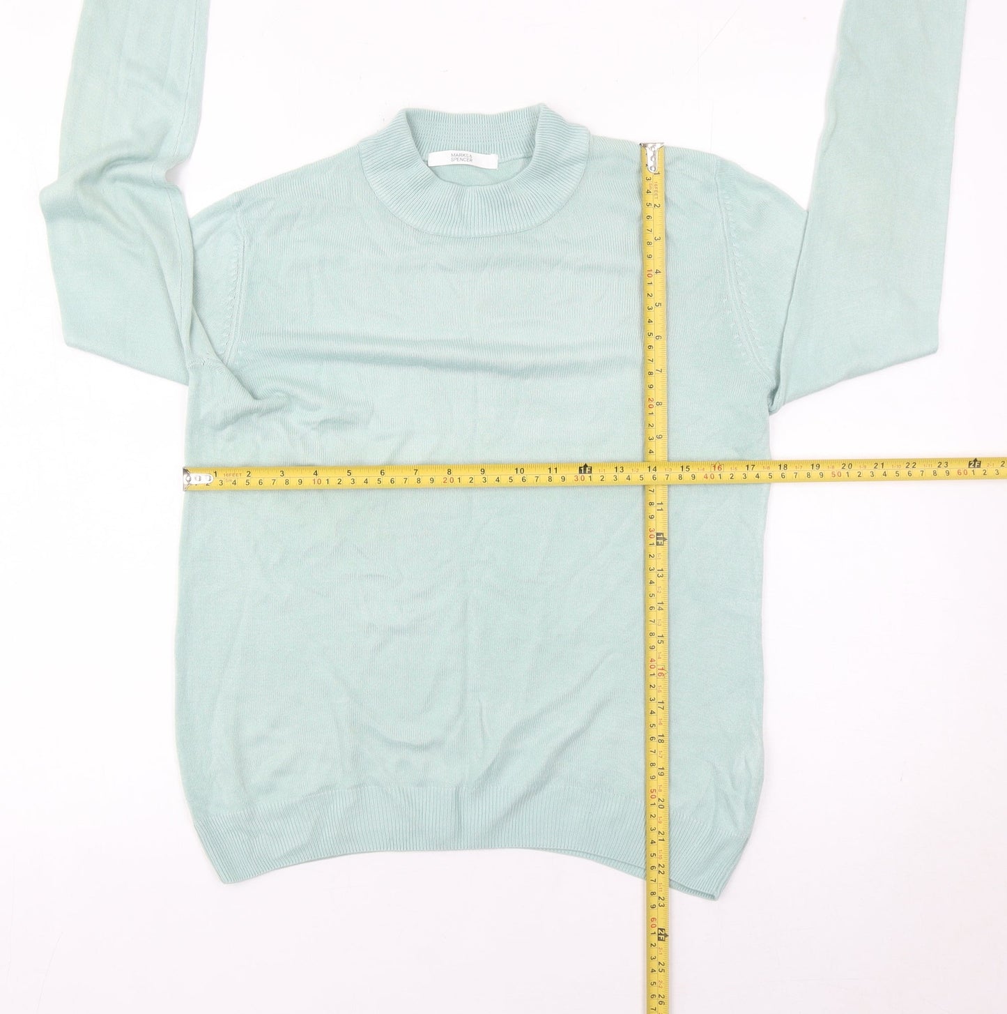 Marks and Spencer Women’s Green Size 10 Mock Neck Pullover Jumper