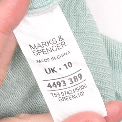 Marks and Spencer Women’s Green Size 10 Mock Neck Pullover Jumper