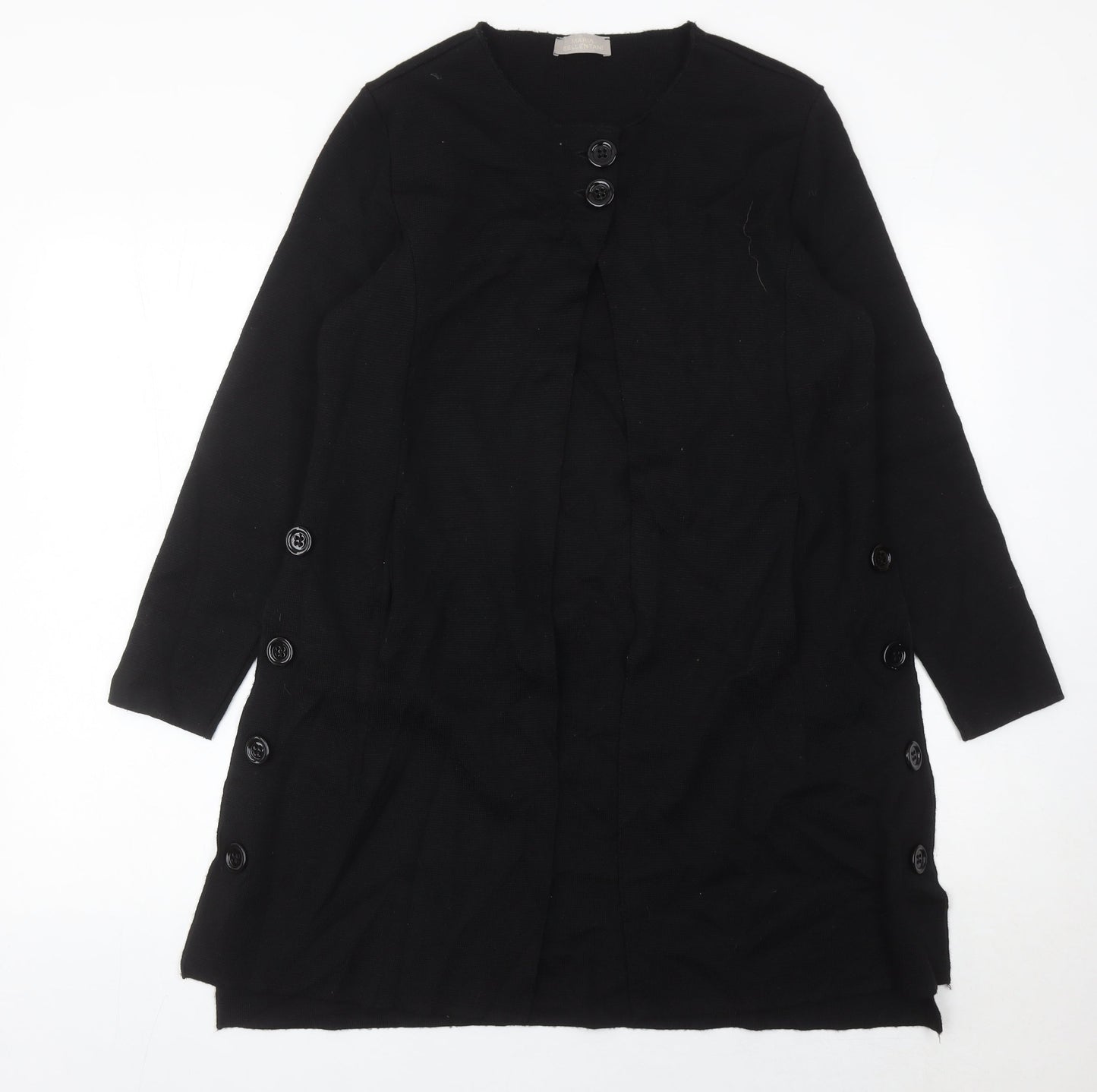 Maria Bellentani Womens Black Button Cardigan M Wool Blend