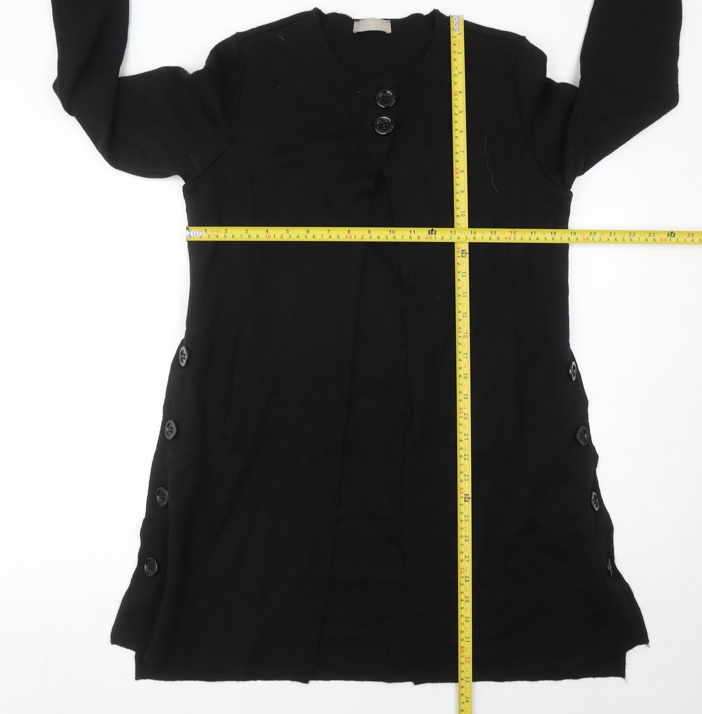 Maria Bellentani Womens Black Button Cardigan M Wool Blend