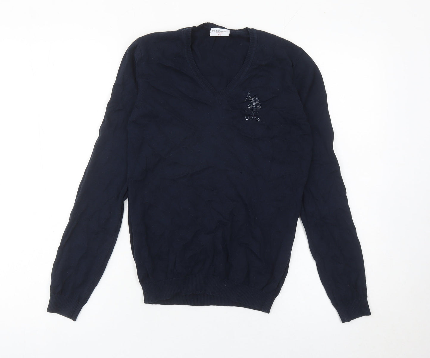 Womens UK Size XS U.S. Polo Assn. Blue Pullover Jumper