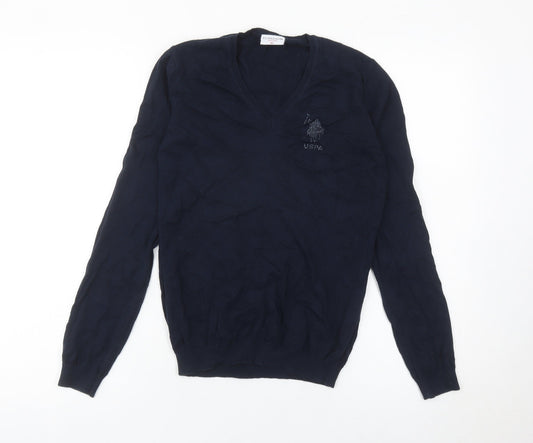 Womens UK Size XS U.S. Polo Assn. Blue Pullover Jumper