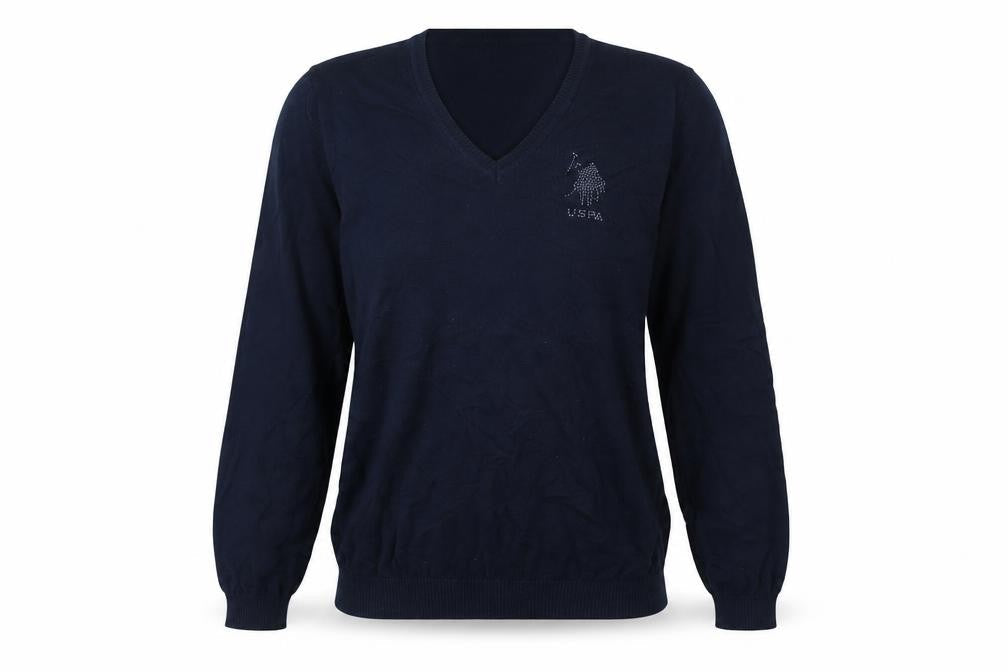 Womens UK Size XS U.S. Polo Assn. Blue Pullover Jumper