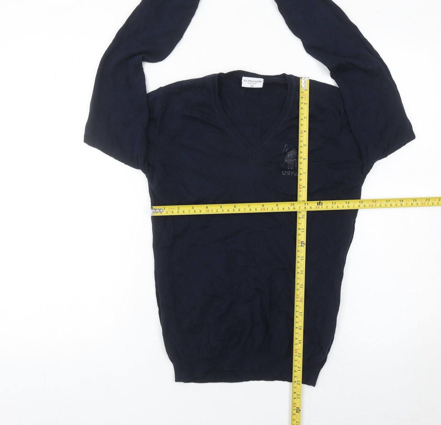 Womens UK Size XS U.S. Polo Assn. Blue Pullover Jumper