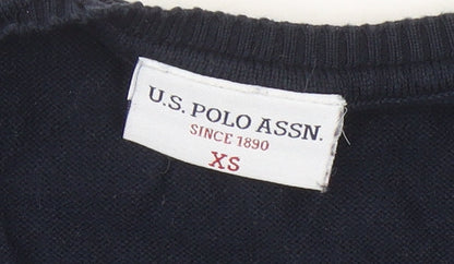 Womens UK Size XS U.S. Polo Assn. Blue Pullover Jumper
