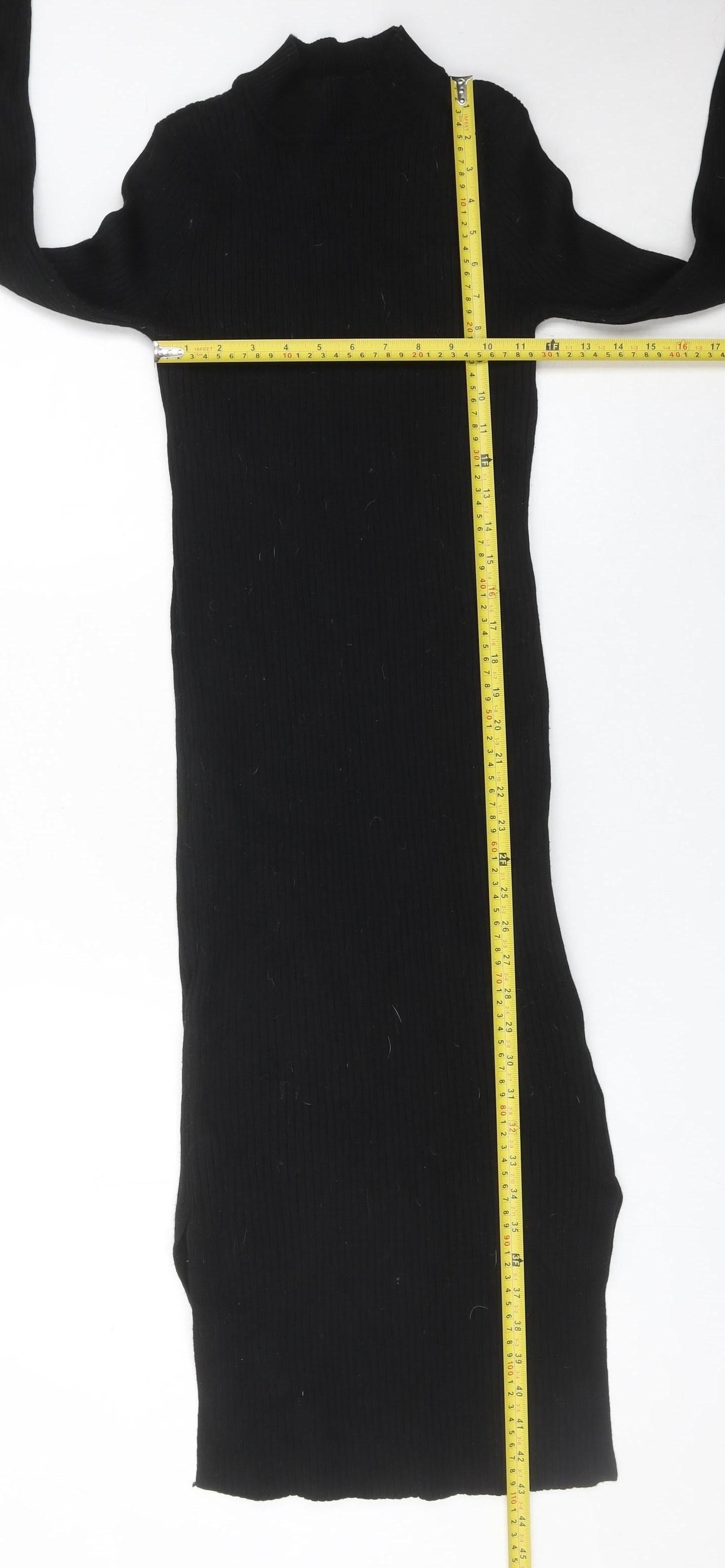 New Look Women’s Black Size 10 Bodycon Midi Knit Dress