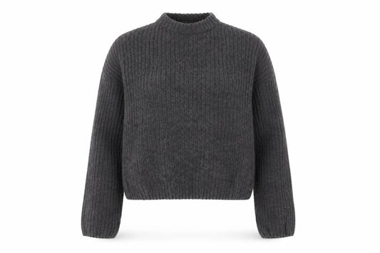 Pull&Bear Women’s Grey Mock Neck Knit Jumper Size 12
