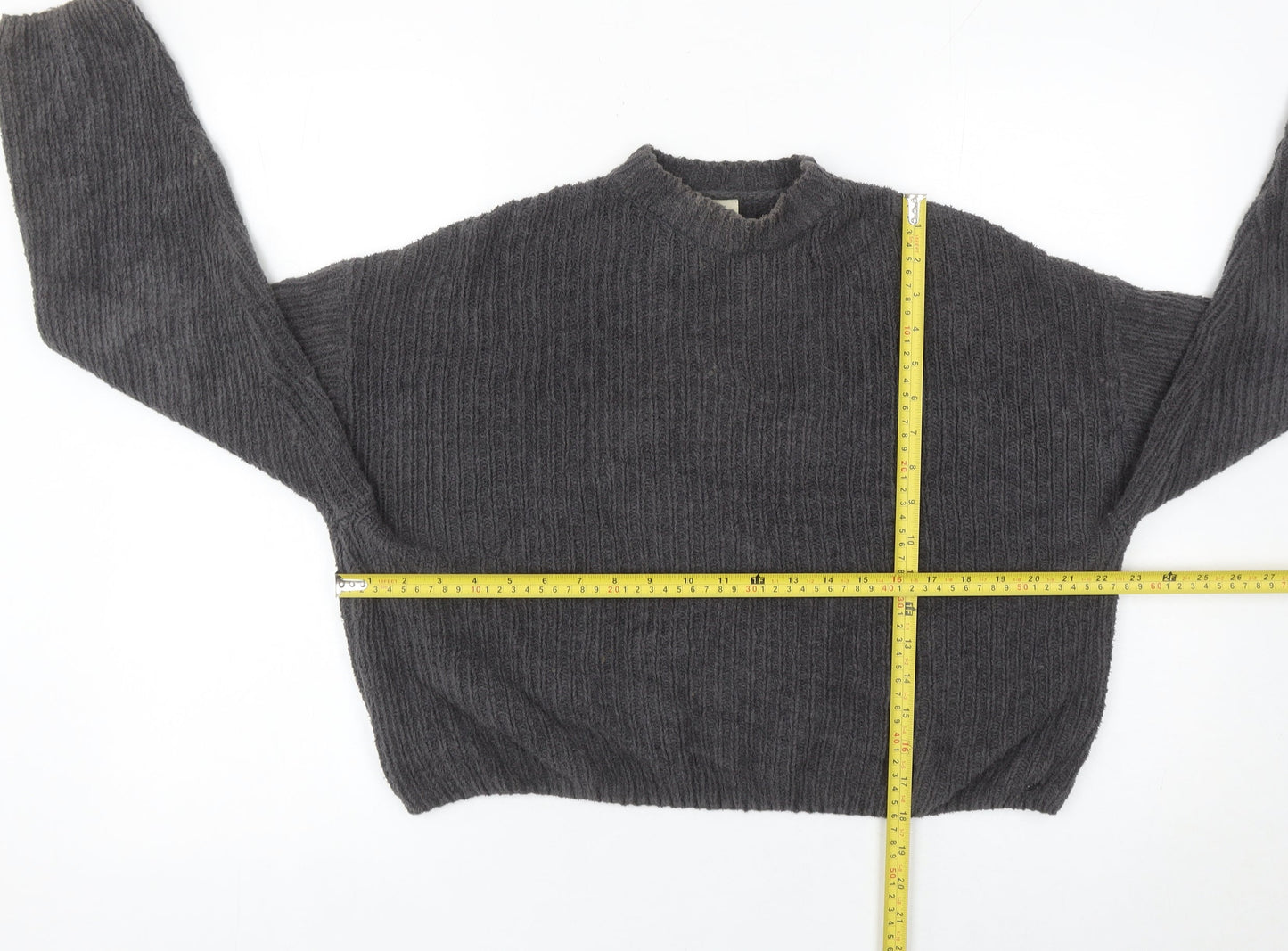 Pull&Bear Women’s Grey Mock Neck Knit Jumper Size 12