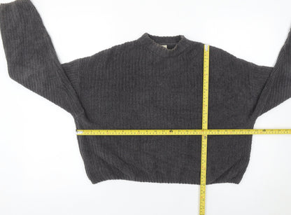 Pull&Bear Women’s Grey Mock Neck Knit Jumper Size 12