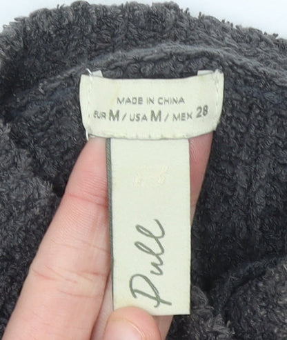 Pull&Bear Women’s Grey Mock Neck Knit Jumper Size 12