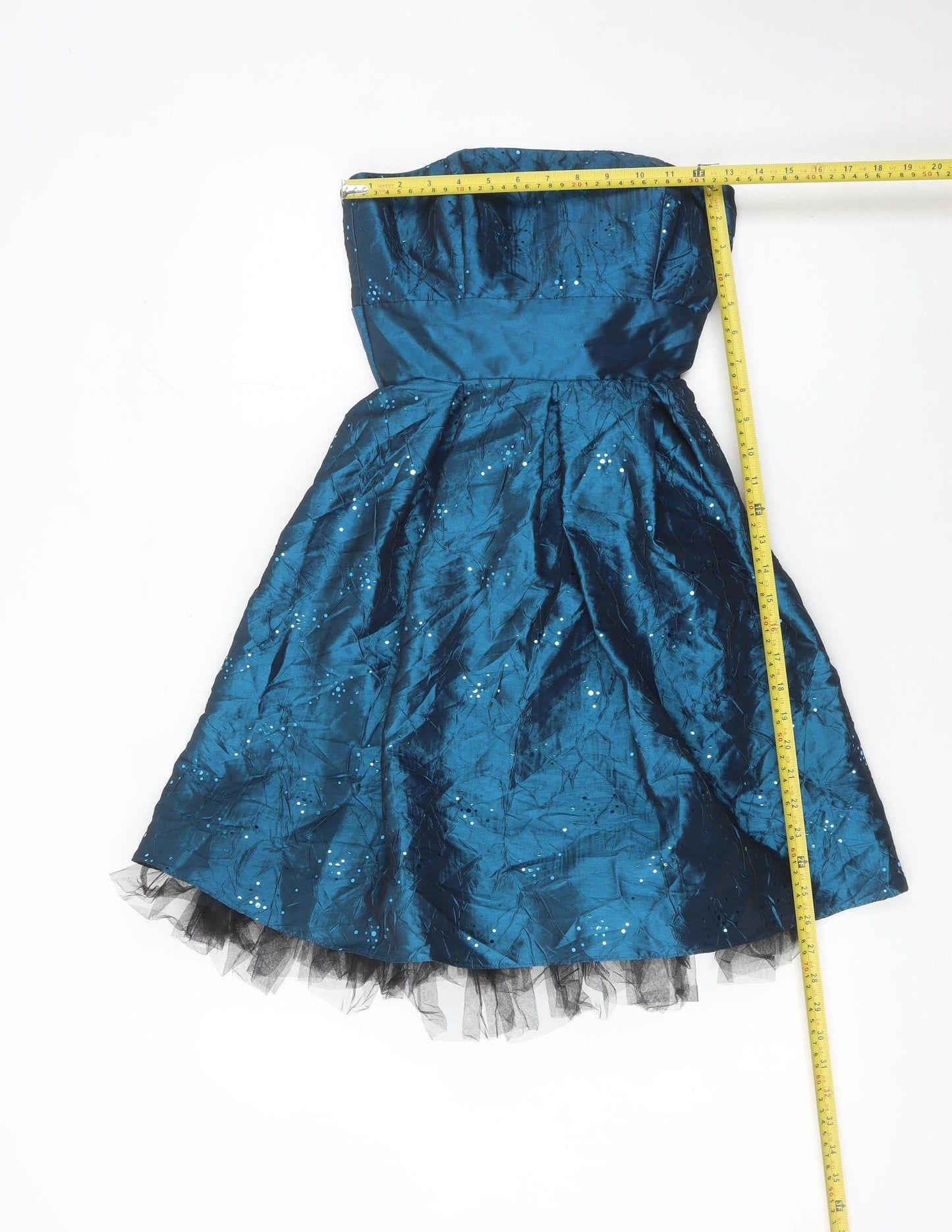 Morgan & Co Girls Blue Knee Length Ball Gown Party Dress Size 7yrs