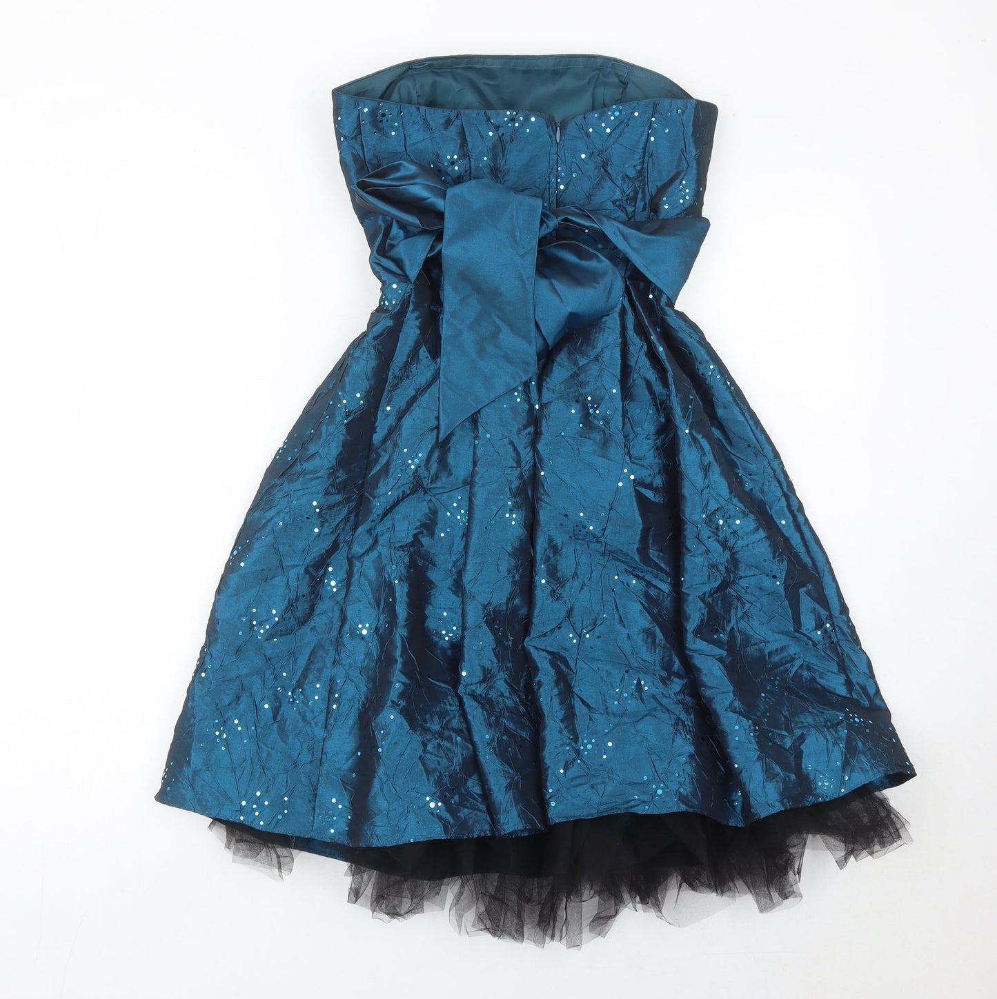 Morgan & Co Girls Blue Knee Length Ball Gown Party Dress Size 7yrs