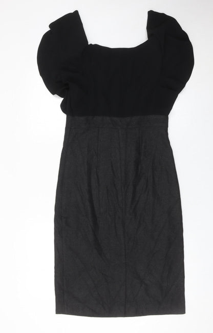 Marks and Spencer Per Una Womens Black Size 10 Sheath Knee Dress