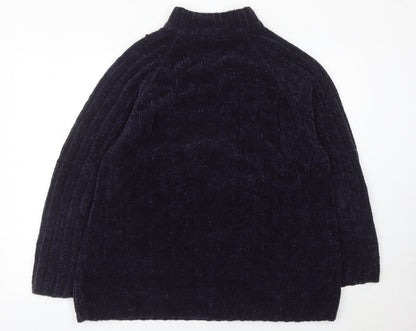 Bonmarché Women Black L Pullover Mock Neck Long Sleeve Jumper