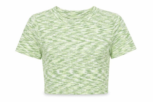 H&M Divided Women’s Green Cropped T-Shirt Size S Slim Fit