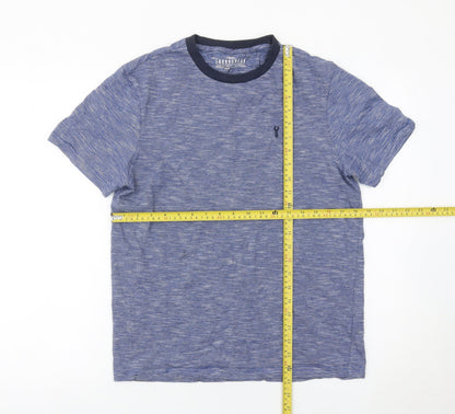 Next Men's Blue Striped Crew Neck Cotton T-Shirt Size S Regular Fit