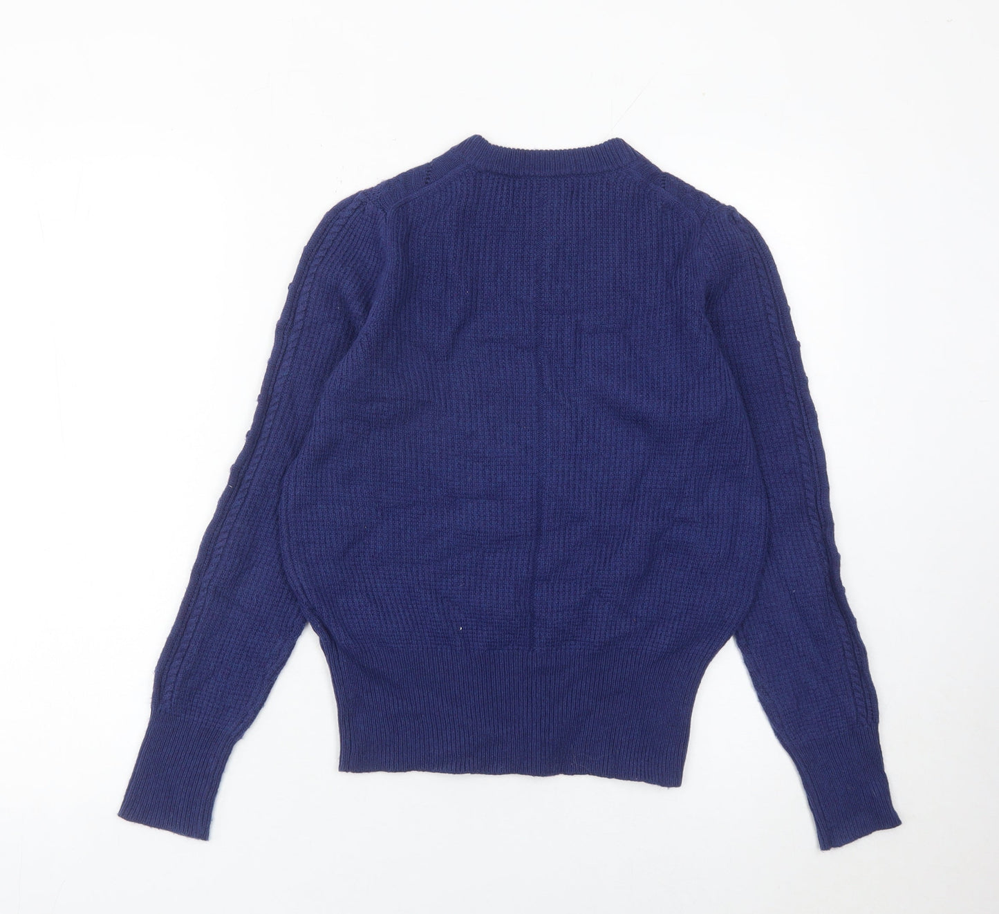 Marks and Spencer Women’s Blue Size 8 Cable-Knit Jumper