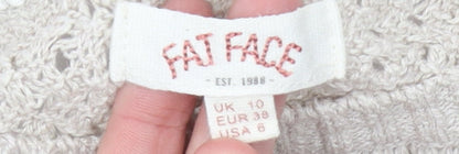 Womens UK Size 10 Fat Face Beige Pullover Jumper