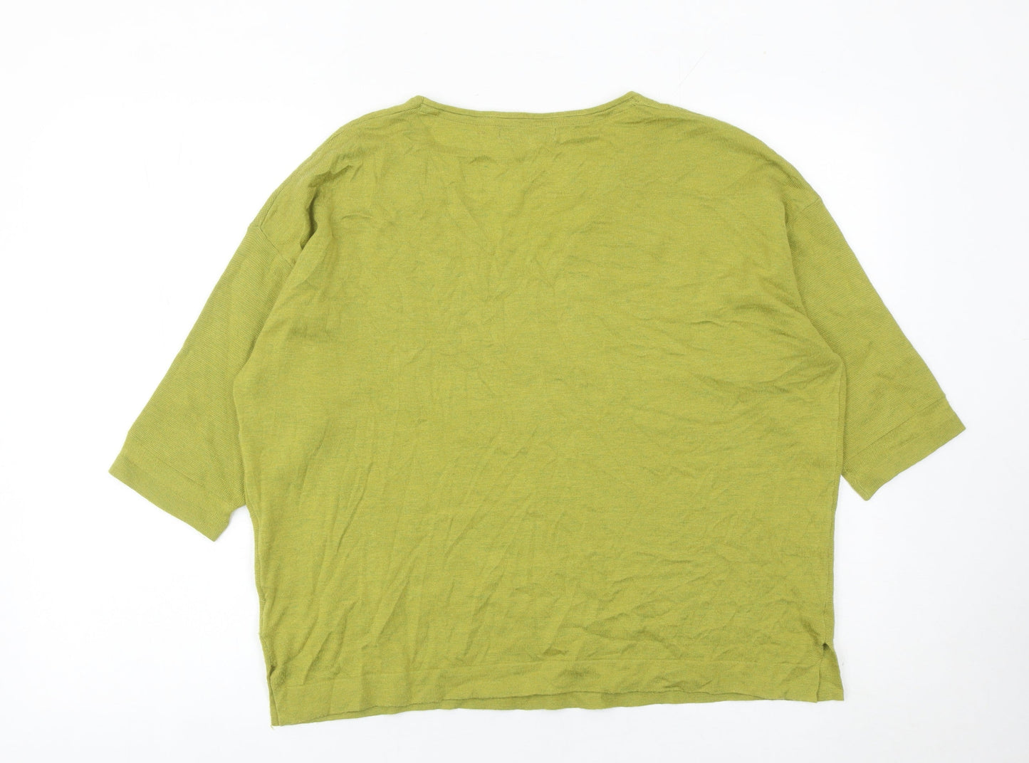 Sandwich Womens Green L Pullover Jumper V-Neck Relaxed Knit