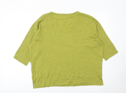 Sandwich Womens Green L Pullover Jumper V-Neck Relaxed Knit