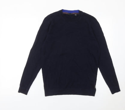 Ted Baker Women’s Blue Crew Neck Cotton Blend Jumper Size 10