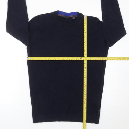 Ted Baker Women’s Blue Crew Neck Cotton Blend Jumper Size 10