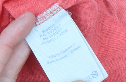 Boden Womens Pink Cotton V-Neck Short Sleeve T-Shirt Size 10