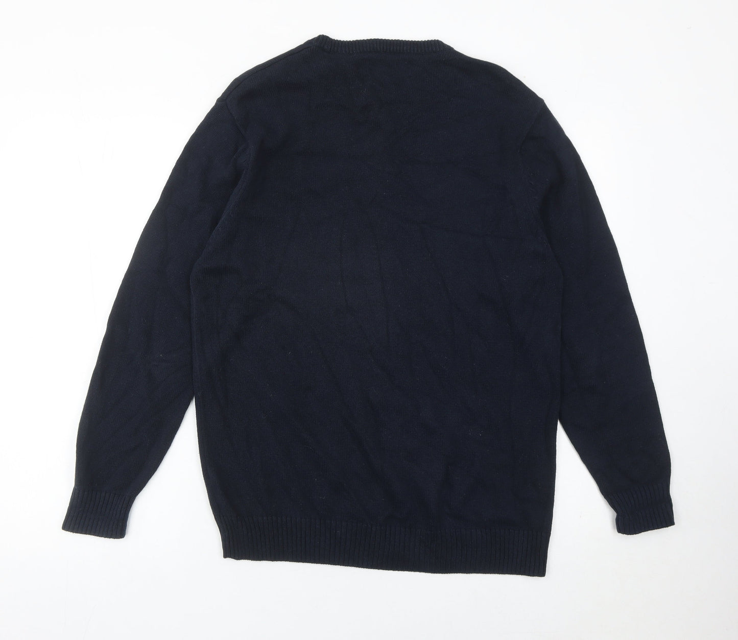 Maine New England Men's Black Cotton Jumper Size S Crew Neck