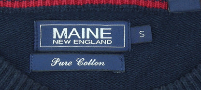Maine New England Men's Black Cotton Jumper Size S Crew Neck