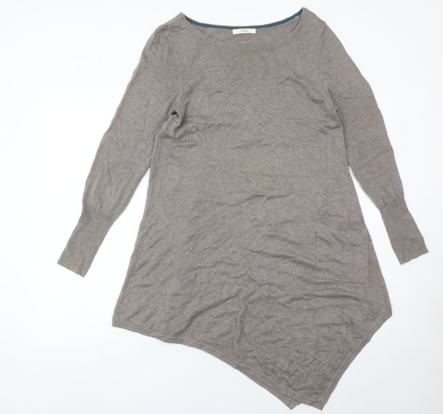 Marks and Spencer Women’s Brown Size 12 Asymmetric Knit Dress