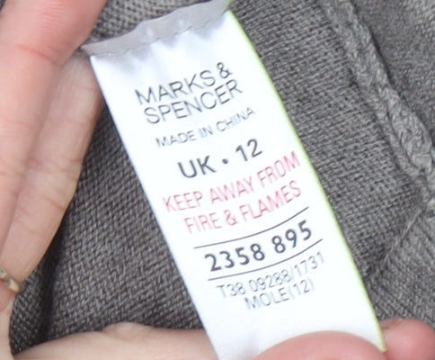 Marks and Spencer Women’s Brown Size 12 Asymmetric Knit Dress