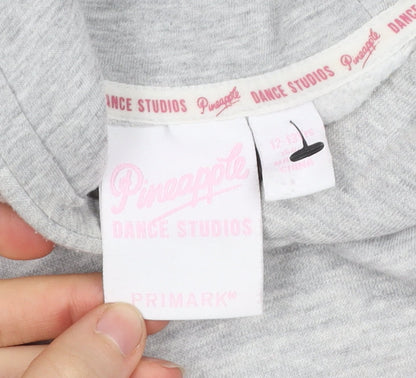 Pineapple Dance Studios Girls Grey Pullover Hoodie 12-13Y Logo Print Primark