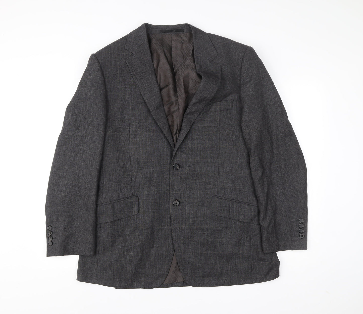 Marks and Spencer Mens Grey Wool Blazer Jacket 40 Chest Medium